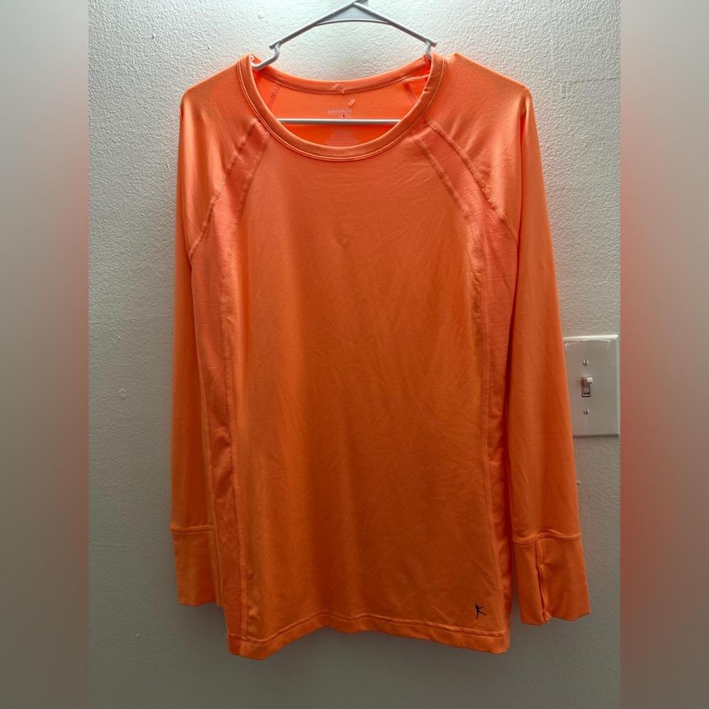 Orange Danskin Fitted long sleeve workout shirt